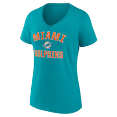 Miami Dolphins  Women's Victory Arch Team V-Neck T-Shirt