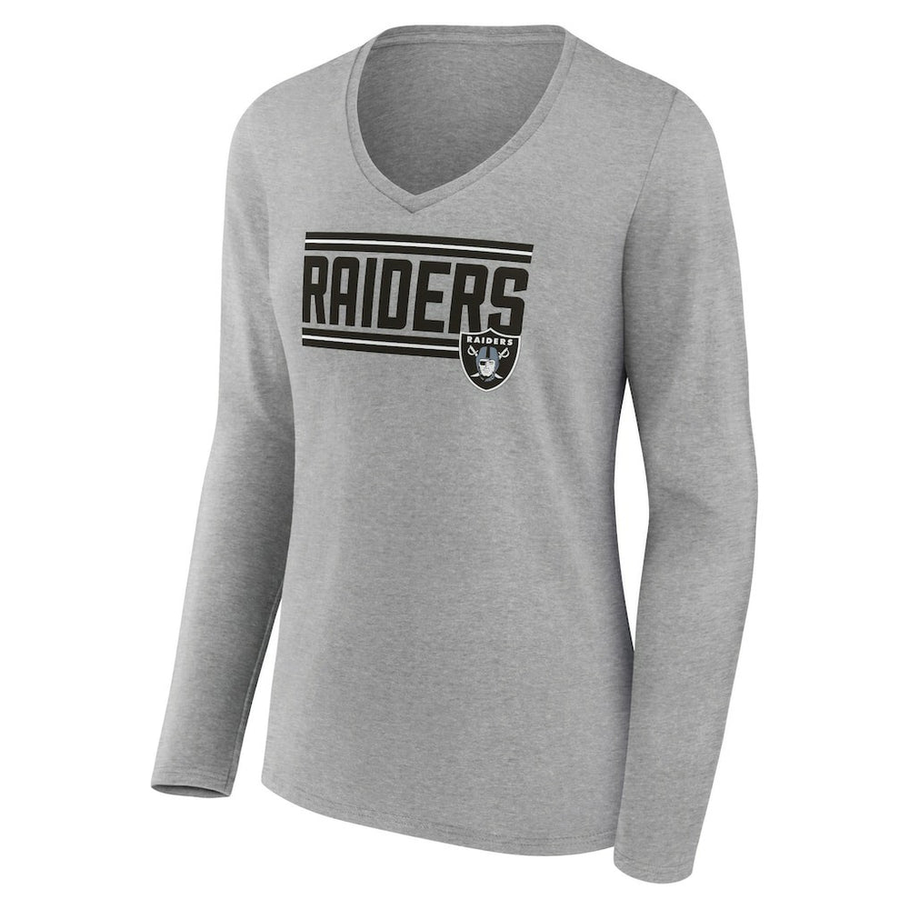 Las Vegas Raiders  Women's On Side Stripe Long Sleeve V-Neck T-Shirt