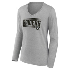 Las Vegas Raiders  Women's On Side Stripe Long Sleeve V-Neck T-Shirt