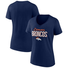 Denver Broncos  Women's Nostalgia V-Neck T-Shirt