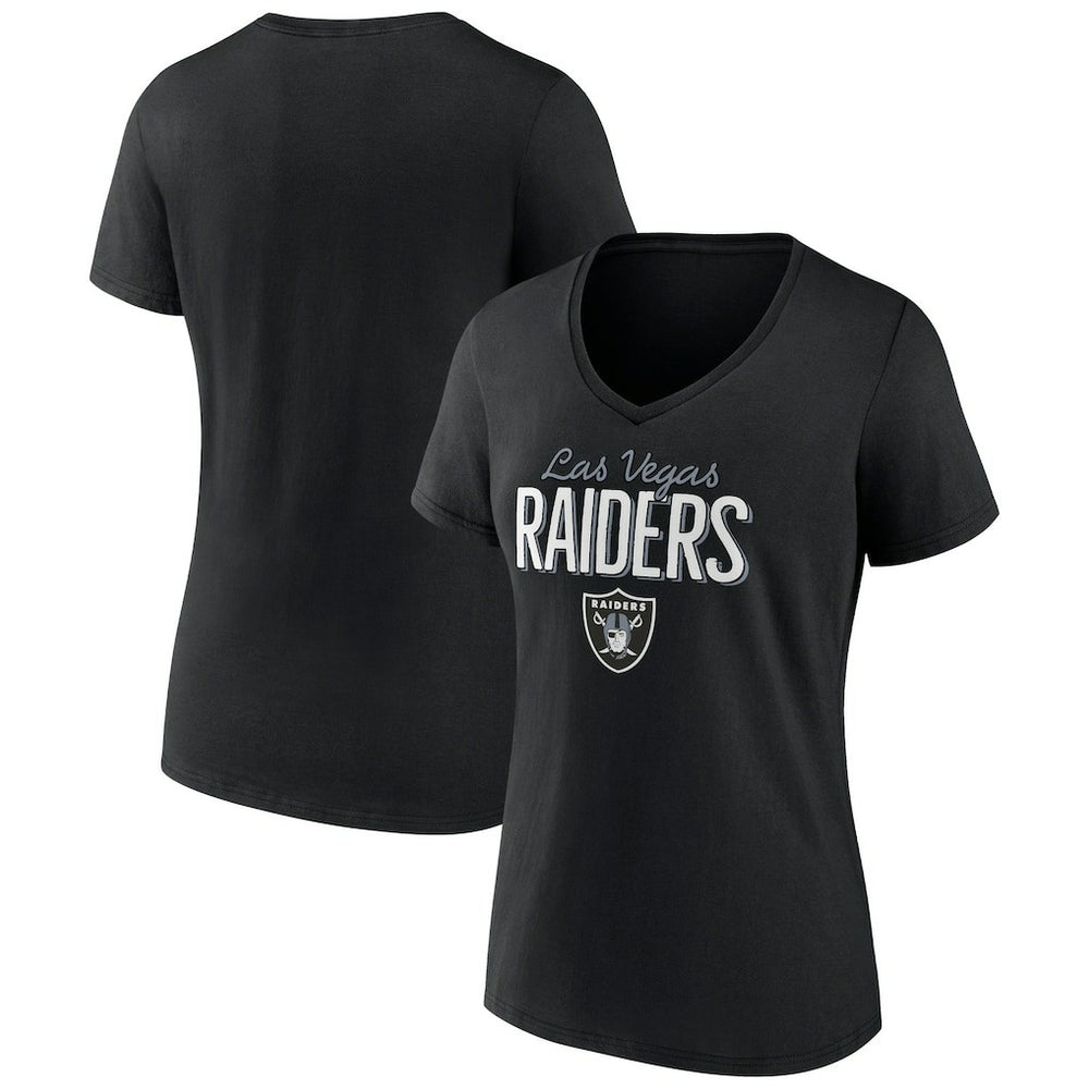 Las Vegas Raiders  Women's Nostalgia V-Neck T-Shirt