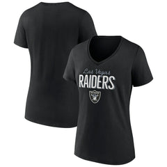 Las Vegas Raiders  Women's Nostalgia V-Neck T-Shirt