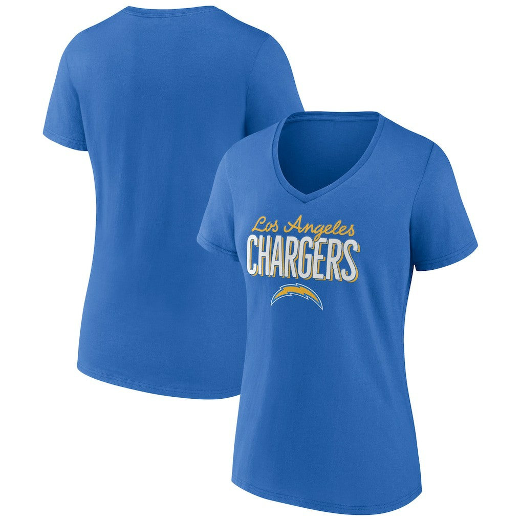 Los Angeles Chargers  Women's Nostalgia V-Neck T-Shirt