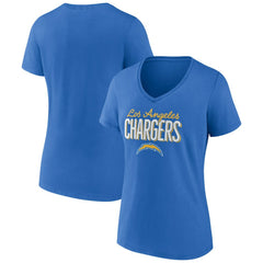 Los Angeles Chargers  Women's Nostalgia V-Neck T-Shirt