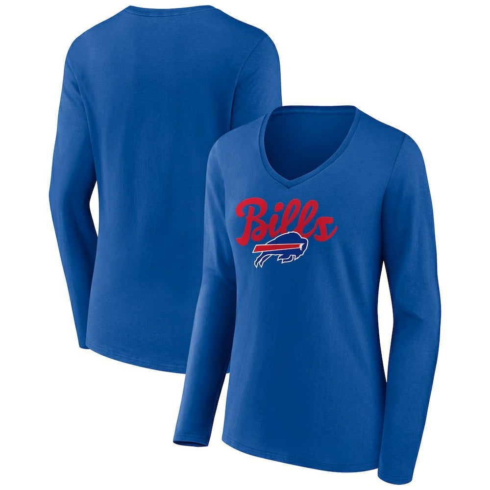 Buffalo Bills  Women's Freehand Team Long Sleeve V-Neck T-Shirt