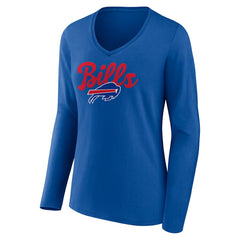 Buffalo Bills  Women's Freehand Team Long Sleeve V-Neck T-Shirt