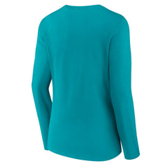 Miami Dolphins  Women's Freehand Team Long Sleeve V-Neck T-Shirt