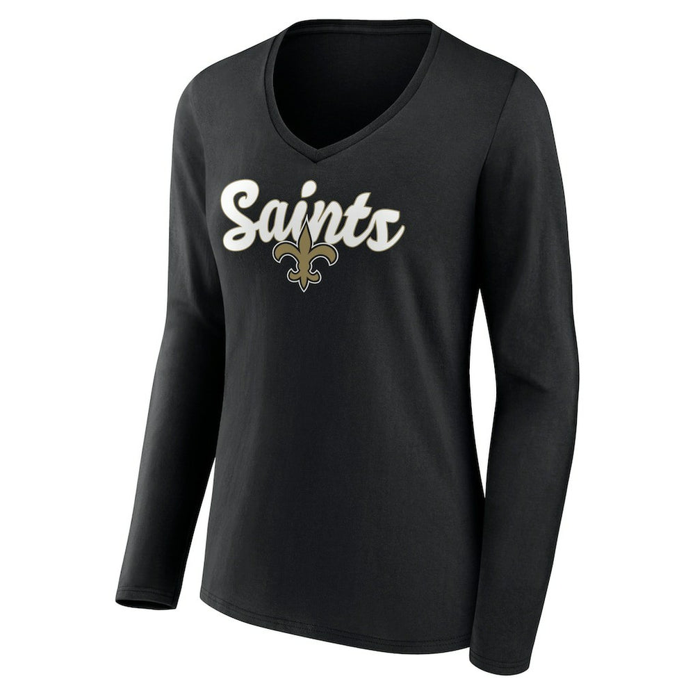 New Orleans Saints  Women's Freehand Team Long Sleeve V-Neck T-Shirt
