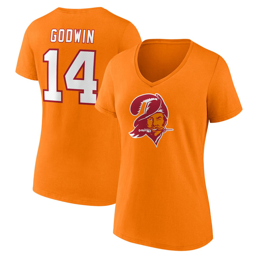 Tampa Bay Buccaneers Fanatics Chris Godwin  Women's Throwback Player Icon Name & Number T-Shirt