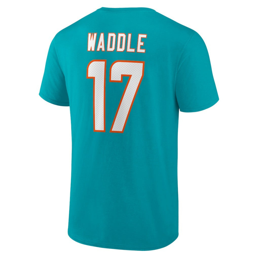 Miami Dolphins  Jaylen Waddle  Player Icon Name & Number T-Shirt
