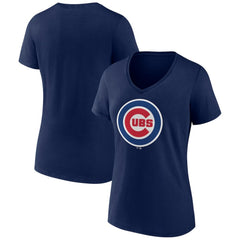 Chicago Cubs Women's Official Logo V-Neck T-Shirt | MLB US