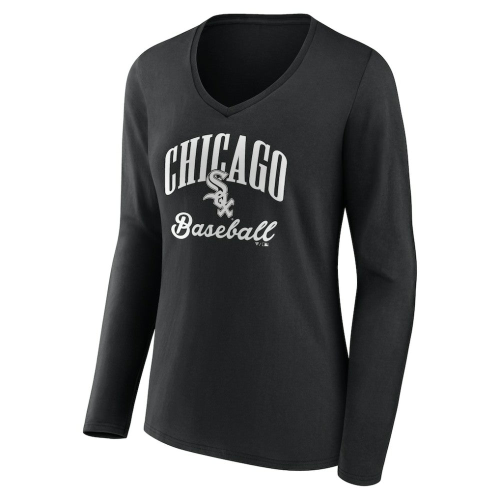 Chicago White Sox Women's Victory Script Long Sleeve V-Neck T-Shirt | MLB Discount