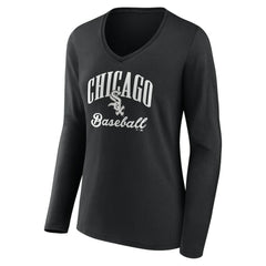 Chicago White Sox Women's Victory Script Long Sleeve V-Neck T-Shirt | MLB Discount