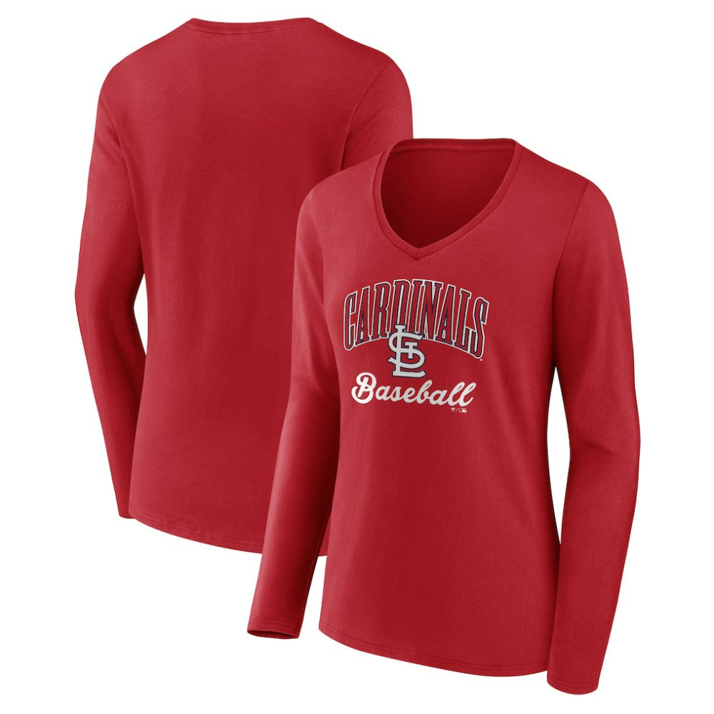 St. Louis Cardinals Women's Victory Script Long Sleeve V-Neck T-Shirt | MLB For sale