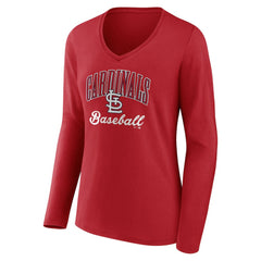 St. Louis Cardinals Women's Victory Script Long Sleeve V-Neck T-Shirt | MLB For sale