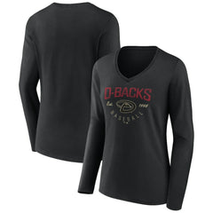 Arizona Diamondbacks Women's Live For It Long Sleeve Long Sleeve V-Neck T-Shirt | MLB On Sale