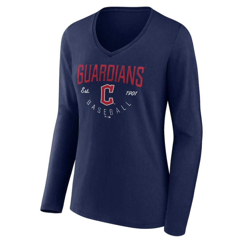 Cleveland Guardians Women's Live For It Long Sleeve Long Sleeve V-Neck T-Shirt | MLB For sale