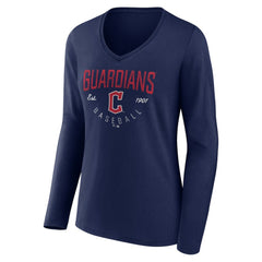 Cleveland Guardians Women's Live For It Long Sleeve Long Sleeve V-Neck T-Shirt | MLB For sale