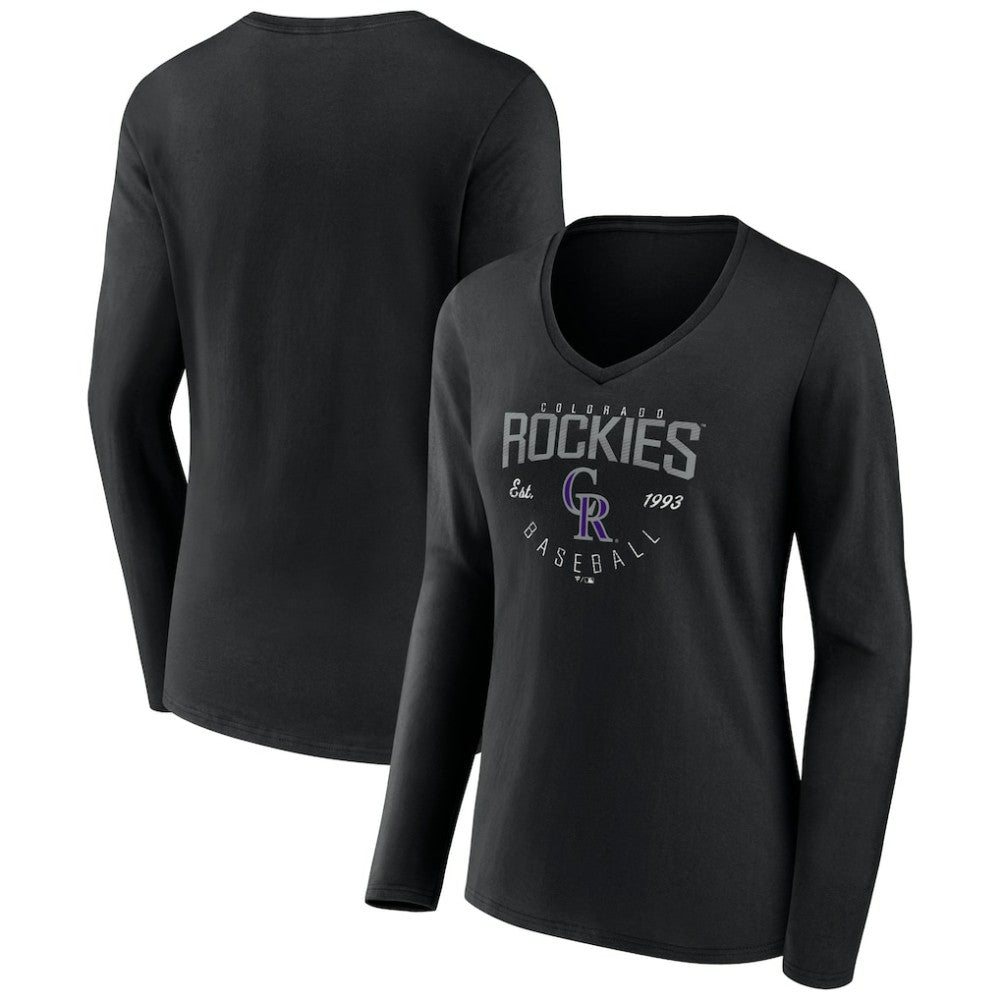 Colorado Rockies Women's Live For It Long Sleeve Long Sleeve V-Neck T-Shirt | MLB Near me