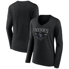 Colorado Rockies Women's Live For It Long Sleeve Long Sleeve V-Neck T-Shirt | MLB Near me