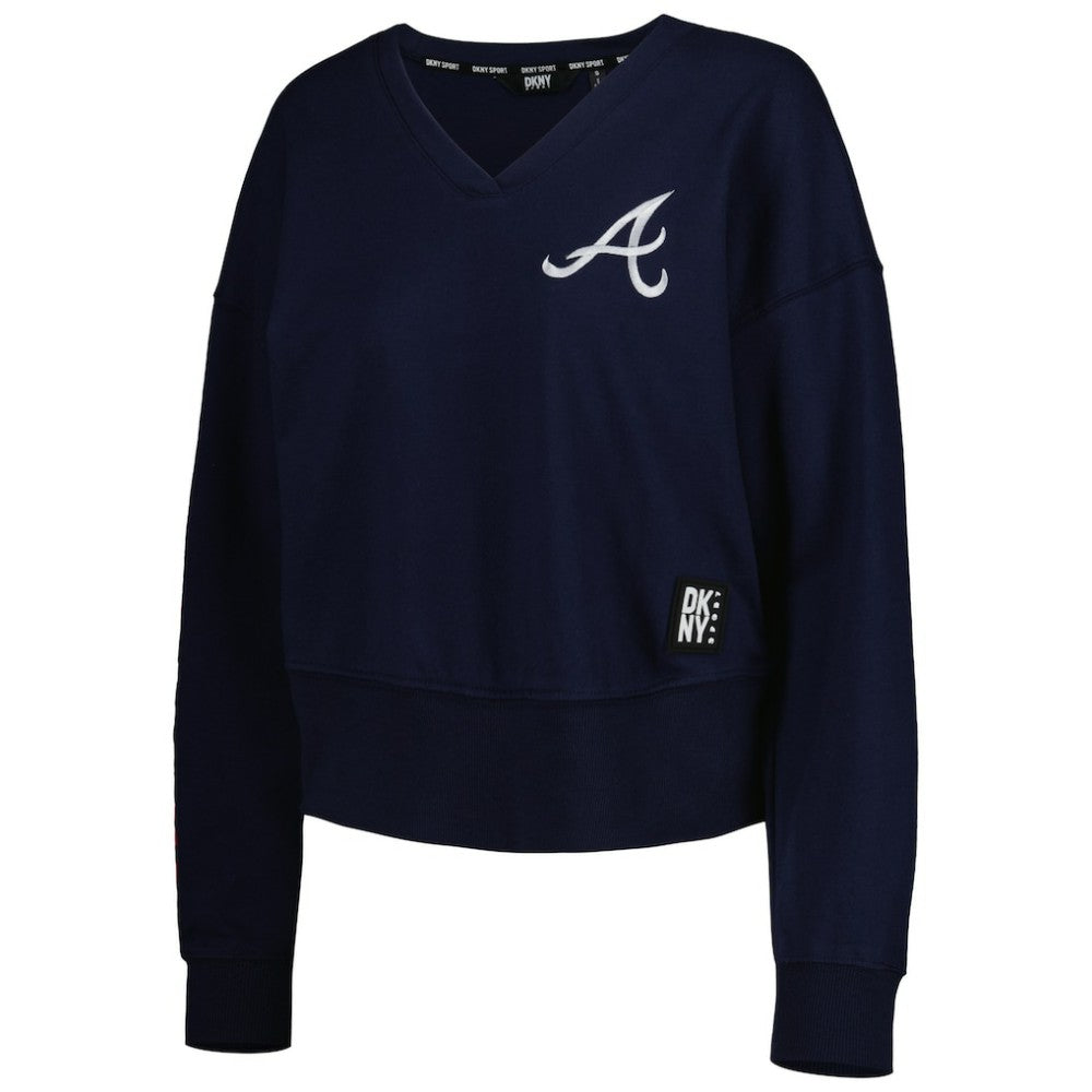 Atlanta Braves DKNY Sport Women's Lily V-Neck Pullover Sweatshirt | MLB Near me