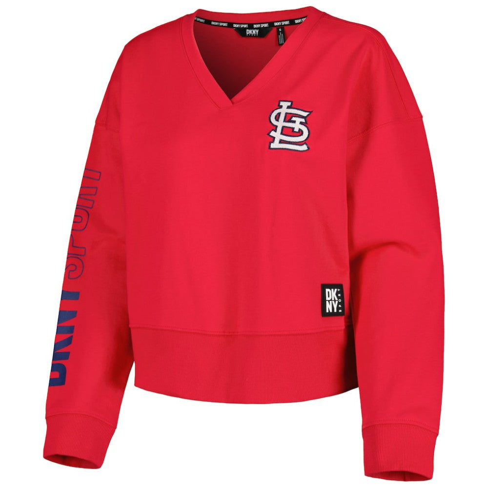 St. Louis Cardinals DKNY Sport Women's Lily V-Neck Pullover Sweatshirt | MLB Discount