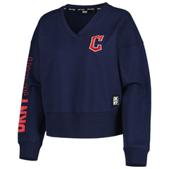 Cleveland Guardians DKNY Sport Women's Lily V-Neck Pullover Sweatshirt | MLB Shop