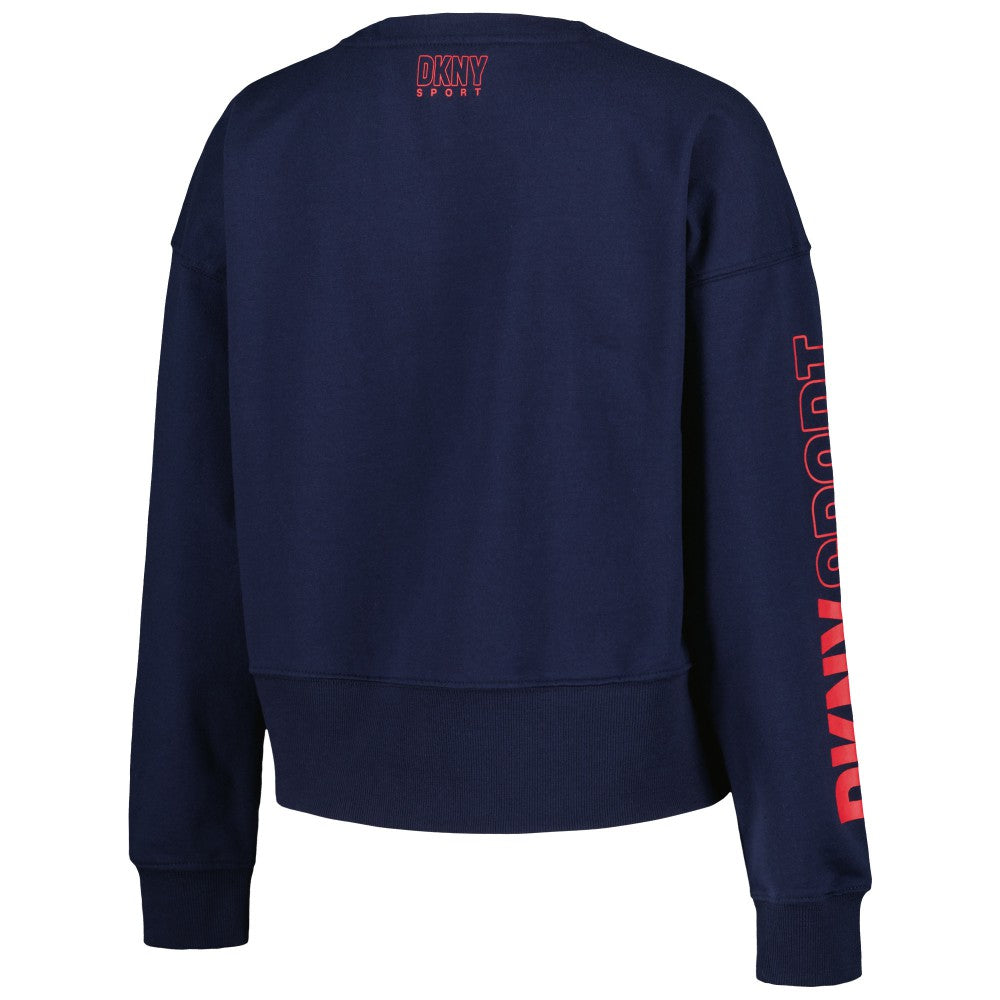 Cleveland Guardians DKNY Sport Women's Lily V-Neck Pullover Sweatshirt | MLB Shop