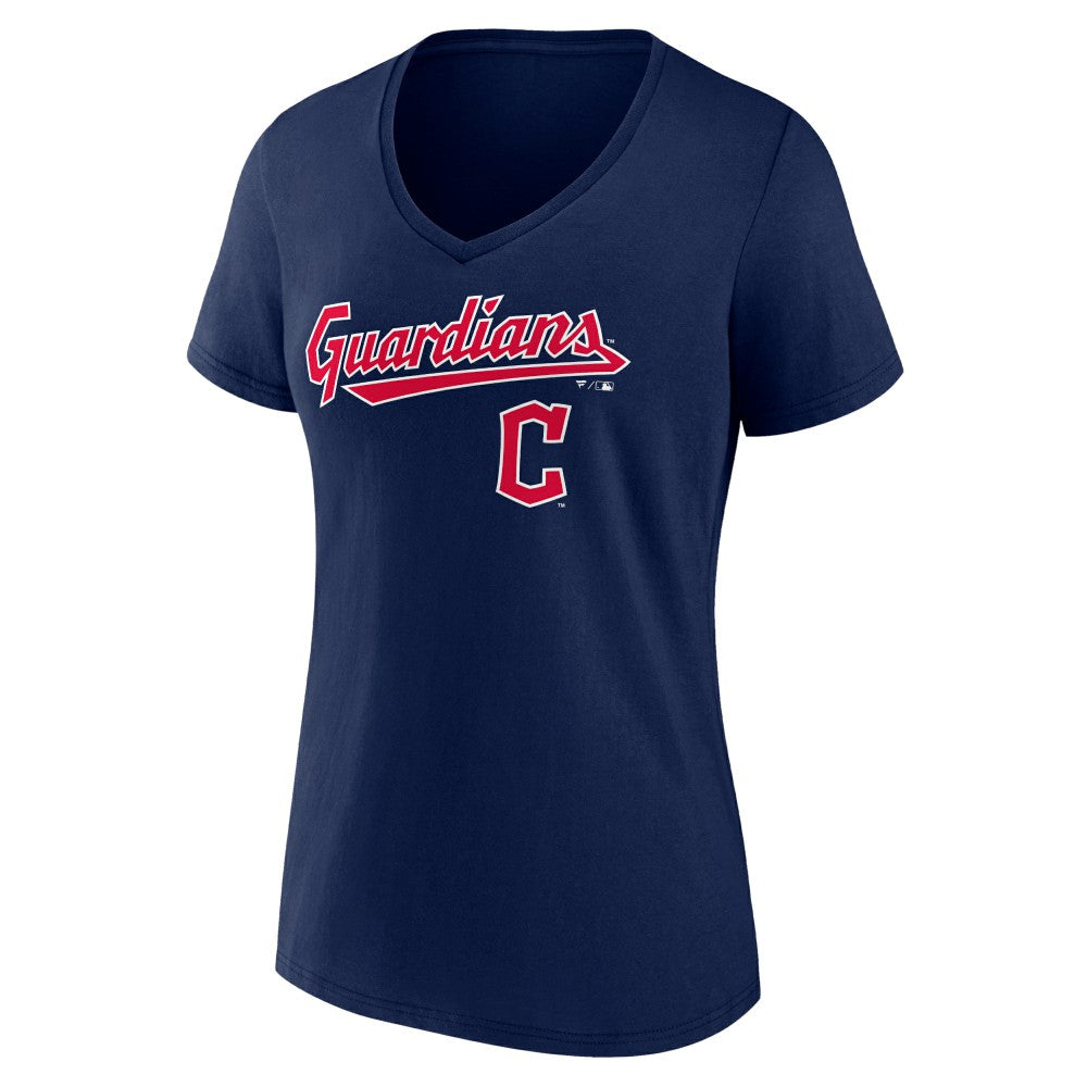 Cleveland Guardians Women's Lockup V-Neck T-Shirt | MLB On Sale