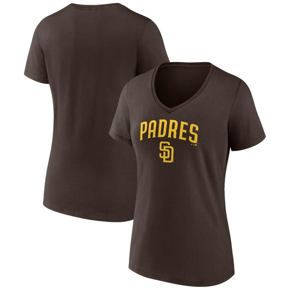 San Diego Padres Women's Lockup V-Neck T-Shirt | MLB Online