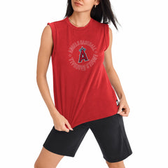 Los Angeles Angels DKNY Sport Women's Madison Tri-Blend Tank Top | MLB US