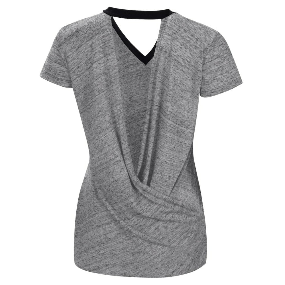 Colorado Rockies Touch Women's Halftime Back Wrap Top V-Neck T-Shirt | MLB Discount