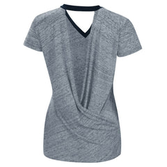 Detroit Tigers Touch Women's Halftime Back Wrap Top V-Neck T-Shirt | MLB On Sale