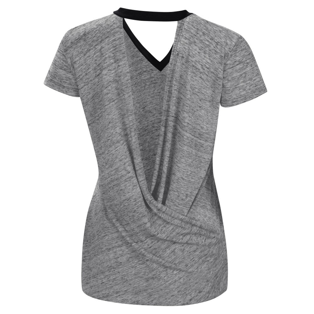 Miami Marlins Touch Women's Halftime Back Wrap Top V-Neck T-Shirt | MLB For sale