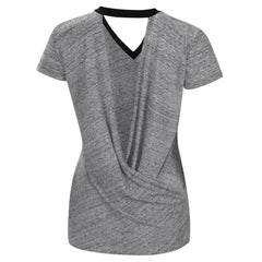 Miami Marlins Touch Women's Halftime Back Wrap Top V-Neck T-Shirt | MLB For sale