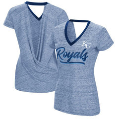 Kansas City Royals Touch Women's Halftime Back Wrap Top V-Neck T-Shirt | MLB Sale