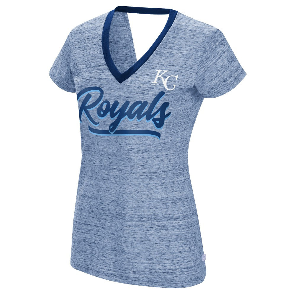 Kansas City Royals Touch Women's Halftime Back Wrap Top V-Neck T-Shirt | MLB Sale