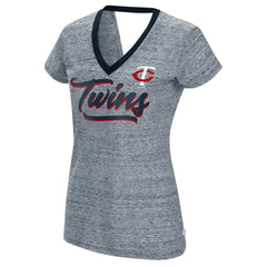 Minnesota Twins Touch Women's Halftime Back Wrap Top V-Neck T-Shirt | MLB Shop