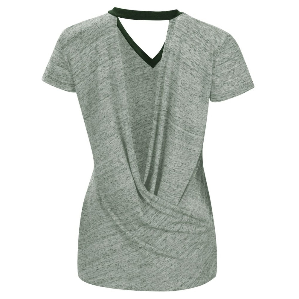 Athletics Touch Women's Halftime Back Wrap Top V-Neck T-Shirt | MLB Shop