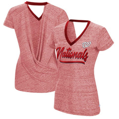 Washington Nationals Touch Women's Halftime Back Wrap Top V-Neck T-Shirt | MLB US