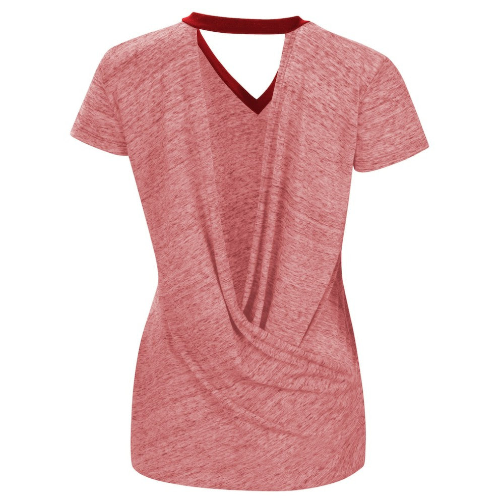 Washington Nationals Touch Women's Halftime Back Wrap Top V-Neck T-Shirt | MLB US