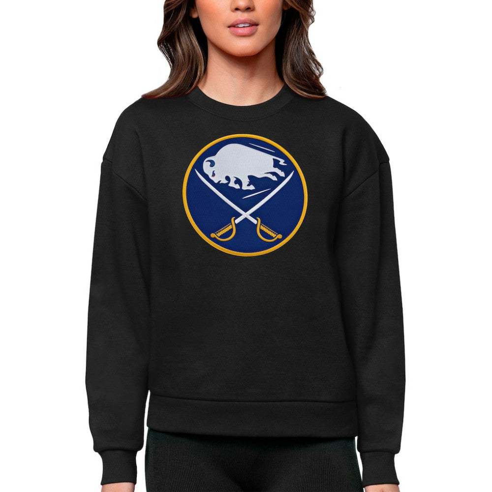 Buffalo Sabres Antigua Women's Team Logo Victory Crewneck Pullover Sweatshirt For Sale