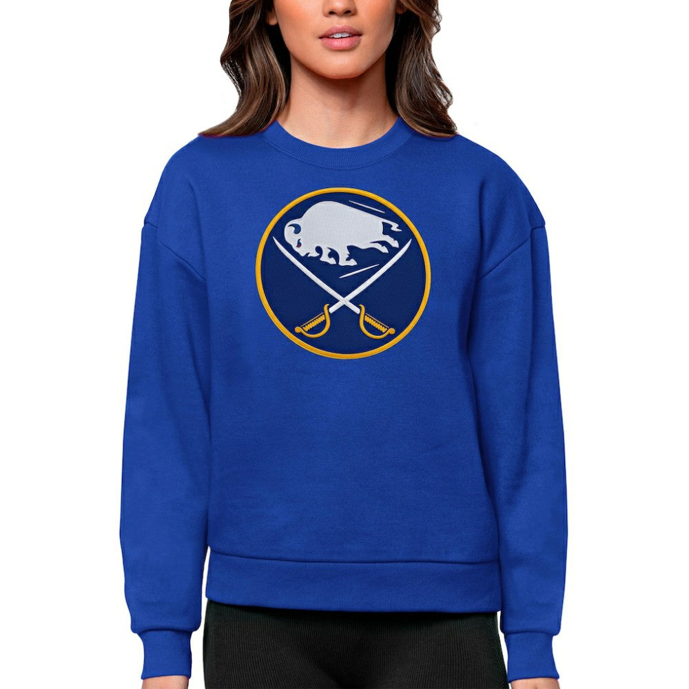 Buffalo Sabres Antigua Women's Team Logo Victory Crewneck Pullover Sweatshirt On Sale