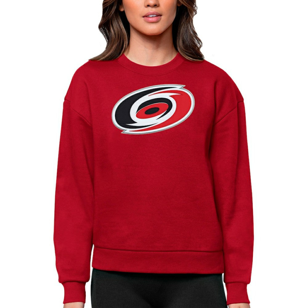 Carolina Hurricanes Antigua Women's Team Logo Victory Crewneck Pullover Sweatshirt Discount