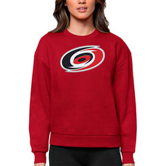 Carolina Hurricanes Antigua Women's Team Logo Victory Crewneck Pullover Sweatshirt Discount
