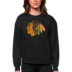 Chicago Blackhawks Antigua Women's Team Logo Victory Crewneck Pullover Sweatshirt Online