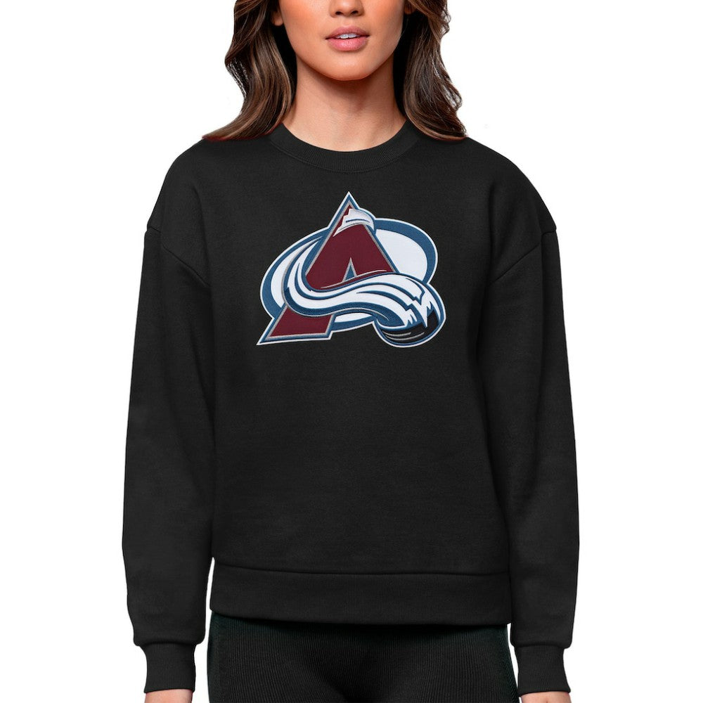 Colorado Avalanche Antigua Women's Team Logo Victory Crewneck Pullover Sweatshirt Discount