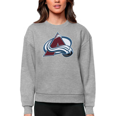 Colorado Avalanche Antigua Women's Team Logo Victory Crewneck Pullover Sweatshirt Outlet