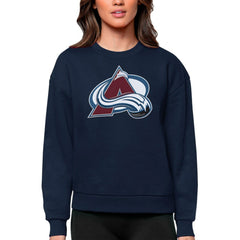 Colorado Avalanche Antigua Women's Team Logo Victory Crewneck Pullover Sweatshirt Outlet