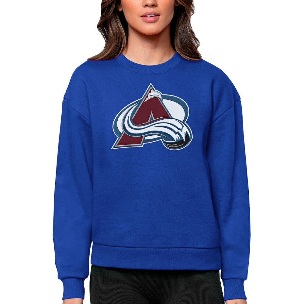 Colorado Avalanche Antigua Women's Team Logo Victory Crewneck Pullover Sweatshirt For Sale